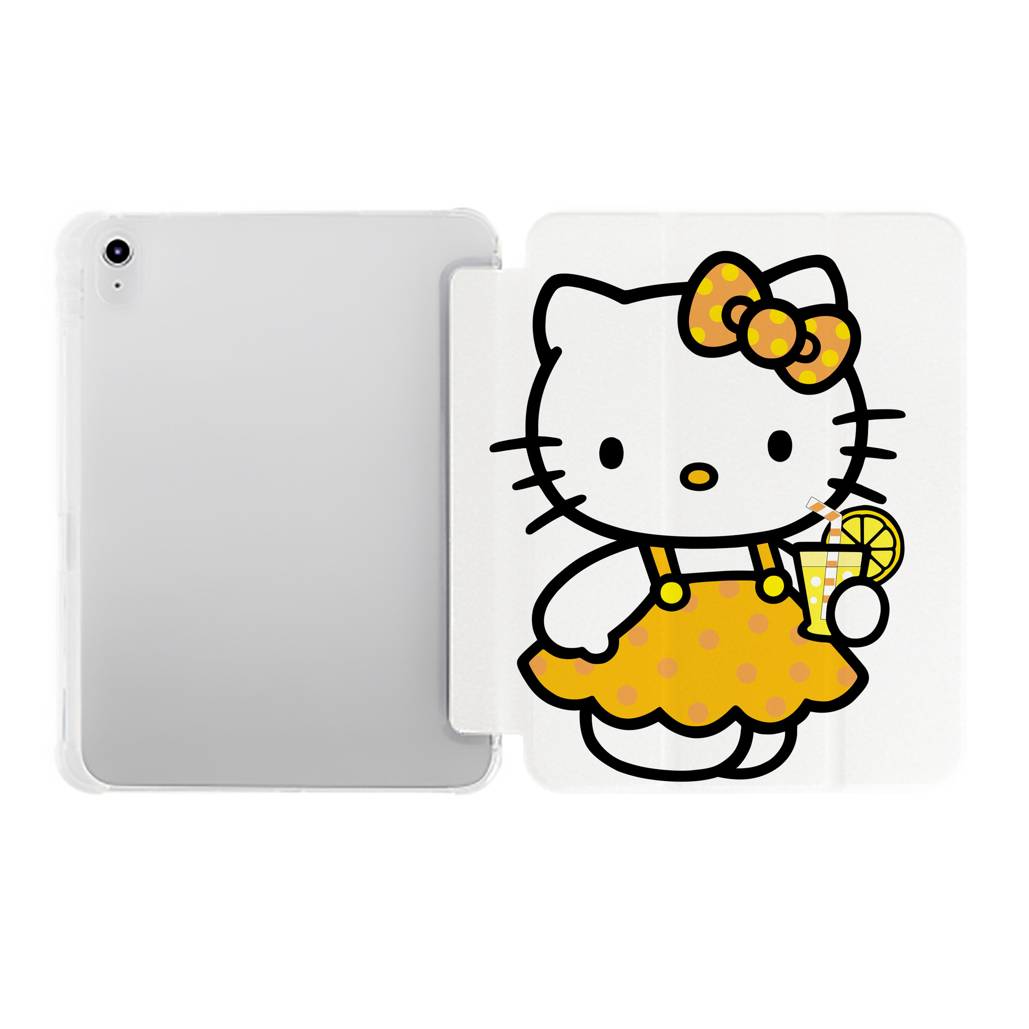 （画像用） Hello Kitty ハローキティ IPad ケース ペン収納付き 三つ折りスタンド PUレザー×シリコン 対応機種9.5/10.5/10.9インチ